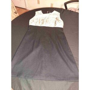 Large Traffic People Black amd Gold Sleeveless Dress Holidays Christmas New Year